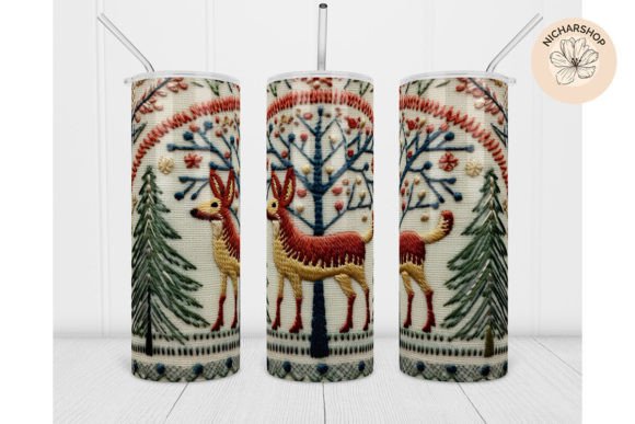 20oz Deer Embroidery Christmas Tumbler Design Review