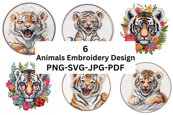 Animals Embroidery PNG-JPG-SVG-PDF