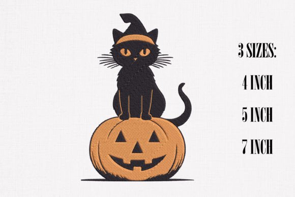 Black Cat Pumpkin Halloween Embroidery Review