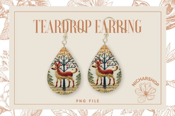 Christmas Deer Embroidery Teardrop3 Review
