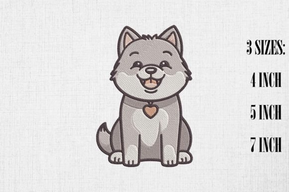 Cute Kawaii Husky Dog Embroidery Design Review