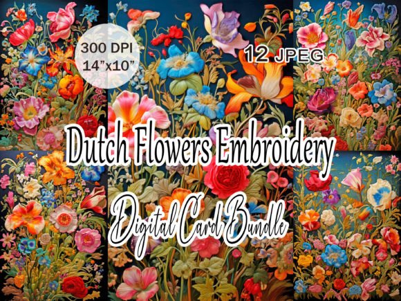 Dutch Flowers Embroidery JPEG Clipart Review