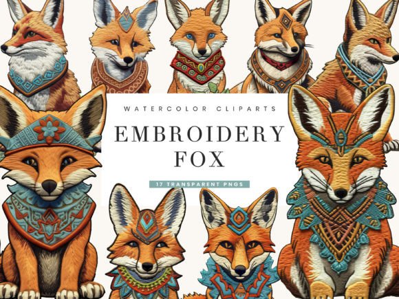 Embroidery Fox Clipart Bundle Review for Small Business Merch