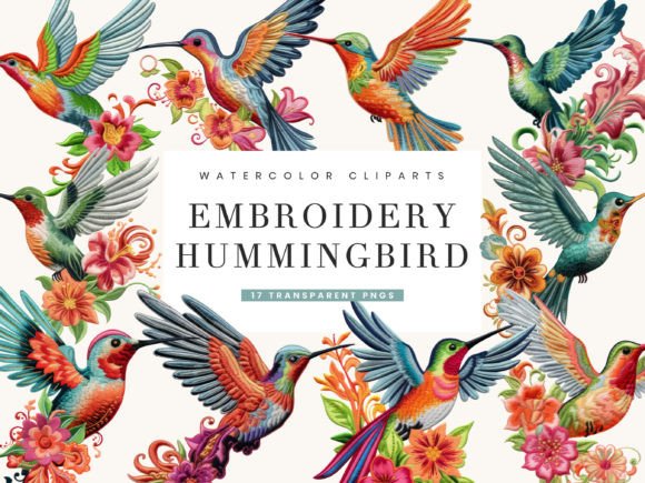 Embroidery Hummingbird Clipart Bundle Review