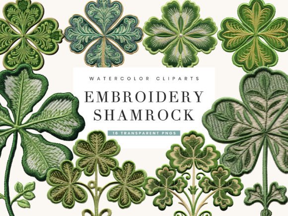 Embroidery Shamrock Clipart Bundle Review