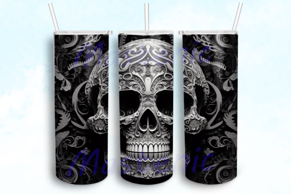 Embroidery Skeleton Skull Tumbler PNG Review