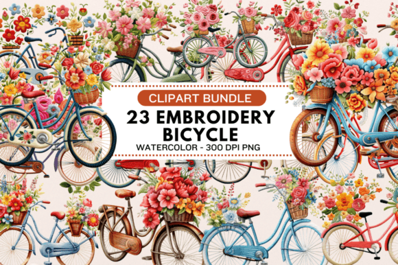 FREE Embroidery Bicycle Clipart Bundle Review